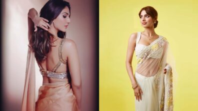 Uff Haye Garmi: Khushi and Vaani Kapoor flaunt sensuous midriff and shoulder in backless, see-through sarees, we are going bananas