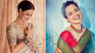 Actresses Making Elegant Looks In Ethnic Sarees Embellished With Nath (Nose Pin): Genelia D’Souza to Kangana Ranaut