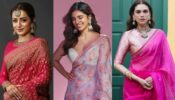 Aditi Rao Hydari, Malavika Mohanan, And Trisha Krishnan Looking Breathtaking Gorgeous In Pink Hue Saree