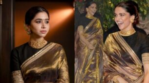 Fashion Battle: Aarti Ravi Or Deepika Padukone; Whose Did Style The Gold Tissue Saree With A Black Blouse Like A Pro Fashionista