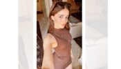 Ananya Panday’s Hot Chocolate Looks In Brown High Neck Body Hugging Mini Dress, See Pic