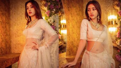 Anu Emmanuel Nails the Embellished Off-white Lehenga With Heavy Jewelry