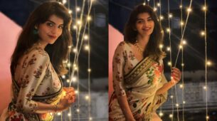 Anveshi Jain Looks Fascinating Dressed A In Silk Floral Pastel Saree, See Pics