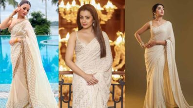 Attractive Beauties In Aesthetic Sarees Tamannaah Bhatia, Trisha Krishnan, and Krithi Shetty