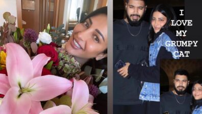 On Karwa Chauth, Shruti Haasan gets pampered by BF Santanu Hazarika with lovely flowers, check out romantic smile