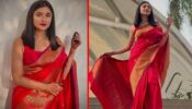 Kanika Mann takes over internet by storm in red saree, looks super charming with bindi and gorgeous mehendi