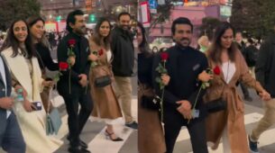 RRR Madness Continues: Ram Charan and Jr NTR engage in adorable ‘rose walk’, internet loves it