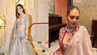 Hunting for perfect multi-printed lehenga fashion this Diwali? Sara Ali Khan and Esha Gupta are here to your rescue