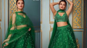 Avneet Kaur prompts with royalty in embellished green lehenga choli, see pics