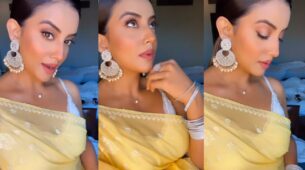Bhojpuri Actress Akshara Singh Looks Glamorous In Yellow Saree Look