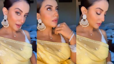 Bhojpuri Actress Akshara Singh Looks Glamorous In Yellow Saree Look