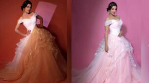 Bhojpuri actress Monalisa looks like princess in ruffle pink gown, see pics