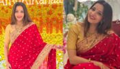 Bhojpuri Diva Monalisa Gives Us Festive Vibes In Red Saree Look