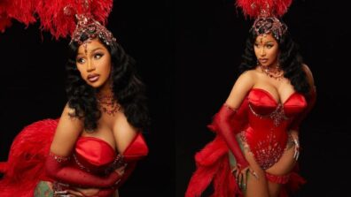 Cardi B Celebrates 30th Birthday With A Feathered Headdress In Los Angeles, Take A Look