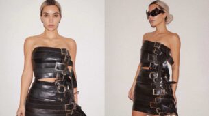 Check Out: Kim Kardashian Looks Astounding In A Chic Belted Dress And Balenciaga Glares