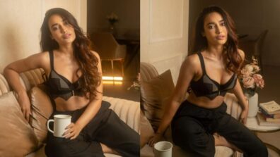 Couch Just Got Hotter: Surbhi Jyoti stabs hearts in black bralette and trousers, fans sweat seeing sensuous curves