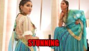 Desi Beauty: Sapna Choudhary looks resplendent in blue lehenga, check pictures