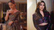 Desi Vs Videsi: Rubina Dilaik glitters in sequined golden saree, Disha Parmar dazzles in metallic shimmery blazer suit