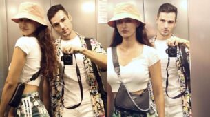 Disha Patani spotted twinning with ‘model friend’ Aleksander Alex Ilic inside elevator, see viral pics