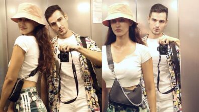 Disha Patani spotted twinning with ‘model friend’ Aleksander Alex Ilic inside elevator, see viral pics