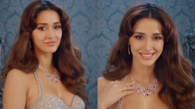 Disha Patani melts internet with vibrant look in shimmery deep-neck outfit and jewellery, watch ASAP