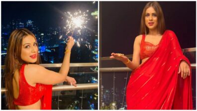 Diwali 2022: Nia Sharma turns bombshell in sheer red saree, see pics