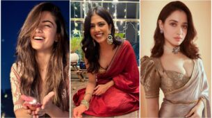 Diwali Celebrations: Rashmika Mandanna goes simple in pink, Malavika Mohanan romps in red saree, Tamannaah Bhatia is queen in saree, Pooja Hegde keeps bold in lehenga