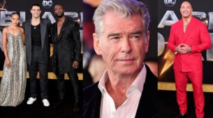 Dwayne Johnson Joins The Co-stars Of “Black Adam” Incluing Pierce Brosnan, Quintessa Swindell, Noah Centineo, Aldis Hodge And Sarah Shahi In New York City