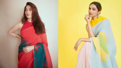 Fashion Battle: Deepika Padukone In Blue Or Tamannaah Bhatia In Red; Who Is A Beauty Star In Digital Print Georgette Saree?