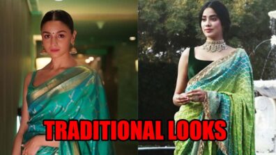 From Alia Bhatt To Janhvi Kapoor: Traditional Looks In Peacock Green For Navratri’s Eighth Day