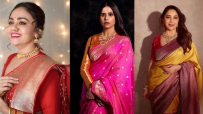 From Amruta Khanvilkar, Saie Tamhankar To Madhuri Dixit Nene, Gorgeous Celebs Wear Traditional Maharashtrian Sarees This Festive Season