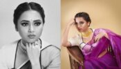 Gorgeous: Tejasswi Prakash woos in sheer lilac saree with deep neck blouse