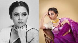 Gorgeous: Tejasswi Prakash woos in sheer lilac saree with deep neck blouse