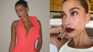 Hailey Beiber Gives Us Major Fashion Goals In Brownie Lips And Orange Attire, Take A Look