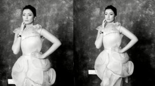Hansika Motwani dolls up in flared ruffled mini dress for photoshoot, video viral