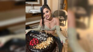 Happy Birthday: Urfi Javed looks dreamy in sequinned crop top, enjoys yum chocolate cake
