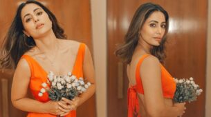 Hina Khan is ‘Hot Mess’ in orange cutout dress