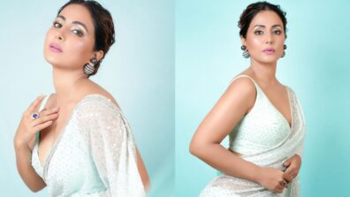 Hina Khan is sight to behold in sheer white saree