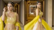 Hina Khan Looks Divine In Yellow Mirror Work Lehenga