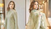 Hina Khan oozes class and elegance in green striped salwar kameez, we are drooling