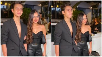 Jannat Zubair Arrives At Mr. Faisu’s Birthday Party In Black Strapless Corset Top And Leather Pants With Family, Watch