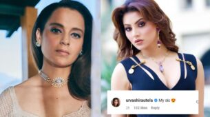 Kangana Ranaut Looks Magnificent In Beige Lace Saree, Urvashi Rautela Comments Calling Her Sister