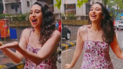 Karisma Kapoor Looks Cute Enjoying Rains On The Streets Of The City