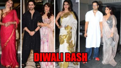 Kartik Aaryan, Karan Johar, Taapsee Pannu, Kriti Sanon, Rakul Preet Singh and Ananya Panday glam up Ayushmann Khurrana’s Diwali bash