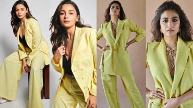 Keerthy Suresh In Braless Or Alia Bhatt With Black Top: Whose Lime Pantsuit Style Is Top Notch Level?