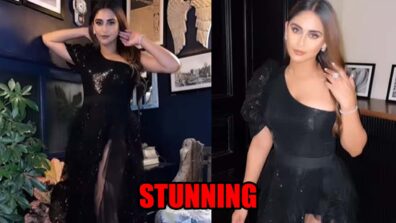 Krystle Dsouza Looks Fiery Hot In One Shoulder Black Bold Outfit