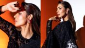 Malaika Arora Sizzles The Embroidered Black Saree Flaunting Her Look Perfectly