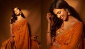 Malavika Mohanan elevates her shine n glow in orange embellished saree