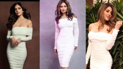 Malavika Mohanan, Rasahmi Desai, Or Nikki Tamboli: Who Looks Sassy In a Slash Neck Ruched Midi Dress?
