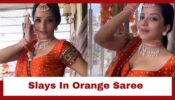 Monalisa Sways To ‘Hai Rama’ In Style In Orange Saree